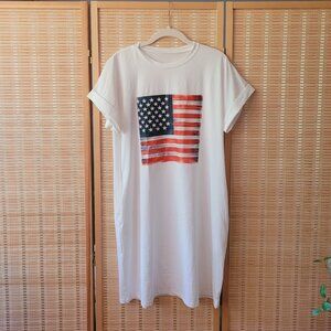 American Flag Large White-T Mini Dress